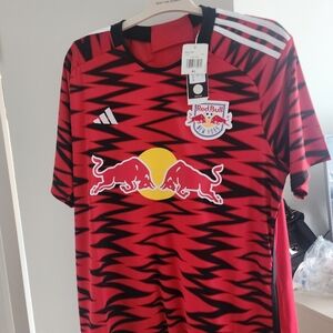 Adidas Red Bull New York Soccer Jersey - Red and Black